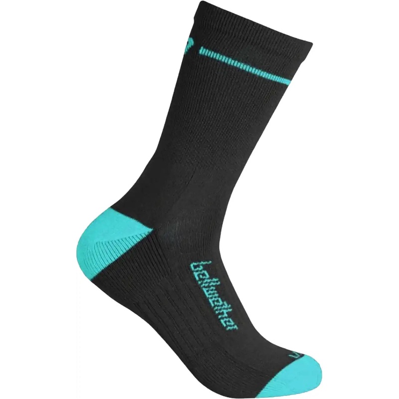 Bellwether Optime Socks-L/XL / 43-47 & S/M / 38-42-Black/Aqua