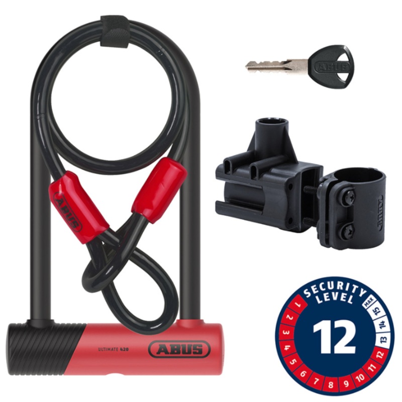 ABUS Ultimate 420K U-Lock/Cable Combo Pack