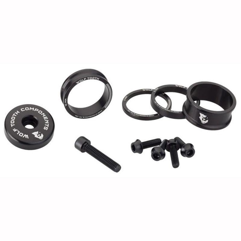 WOLFTOOTH JUEGO DE ESPACIADORES Y TORNILLOS BLING KIT NEGRO