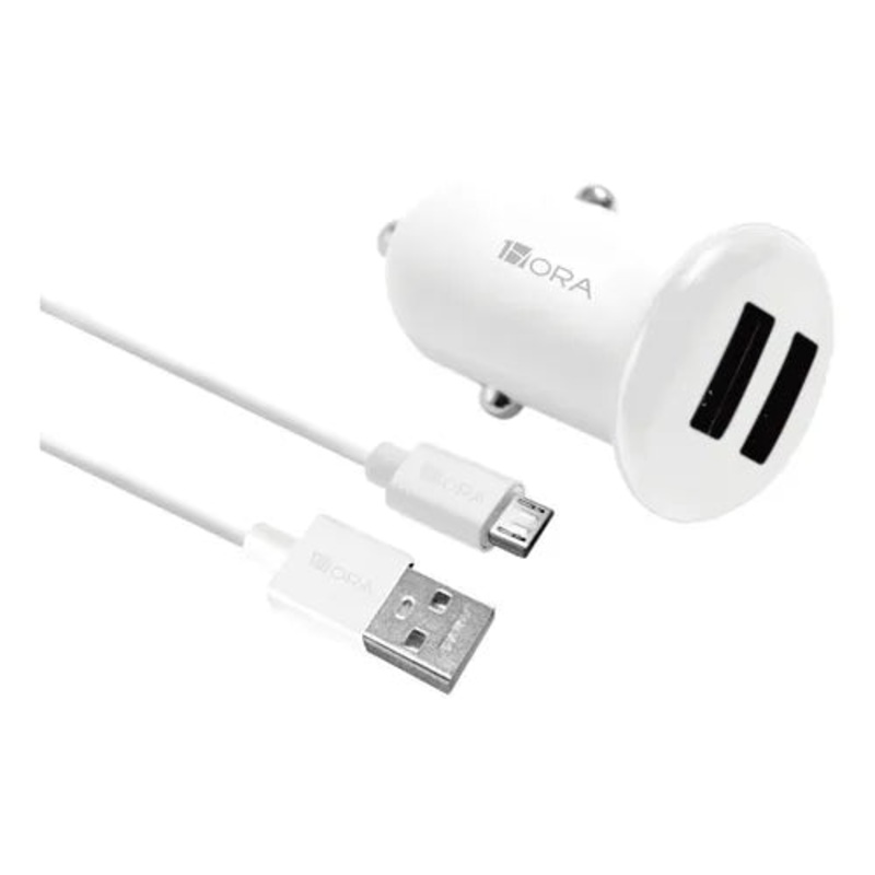 COMBO CARGADOR PARA AUTO 2.1A DUAL USB CABLE V8 1HORA